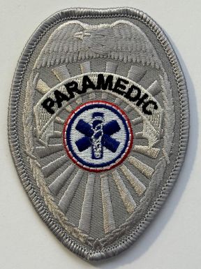 PARAMEDIC Eagle Top Shield Soft Badge - SILVER
